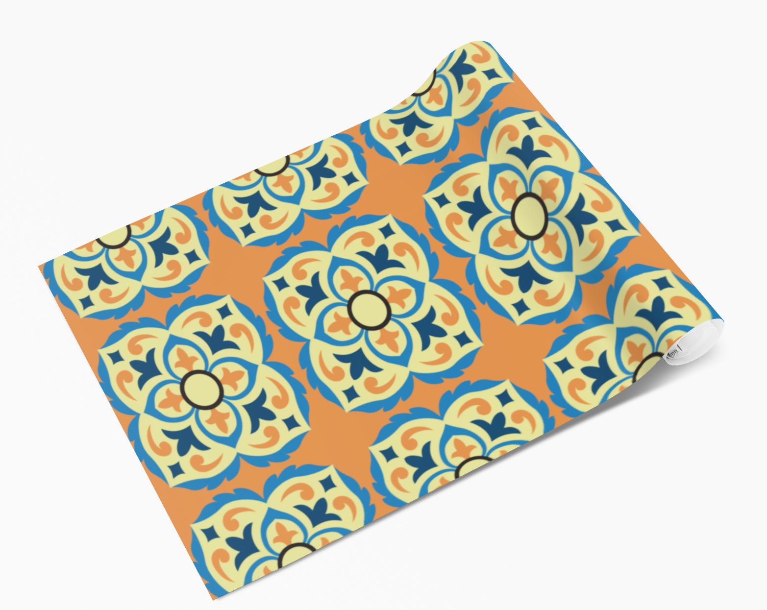 Orange Background Vintage Tile Wrap