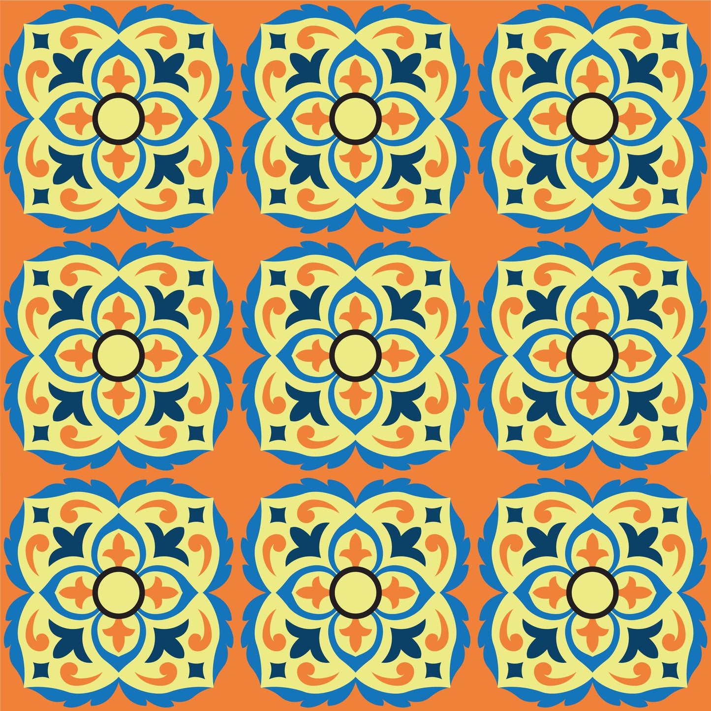 Orange Background Vintage Tile Wrap