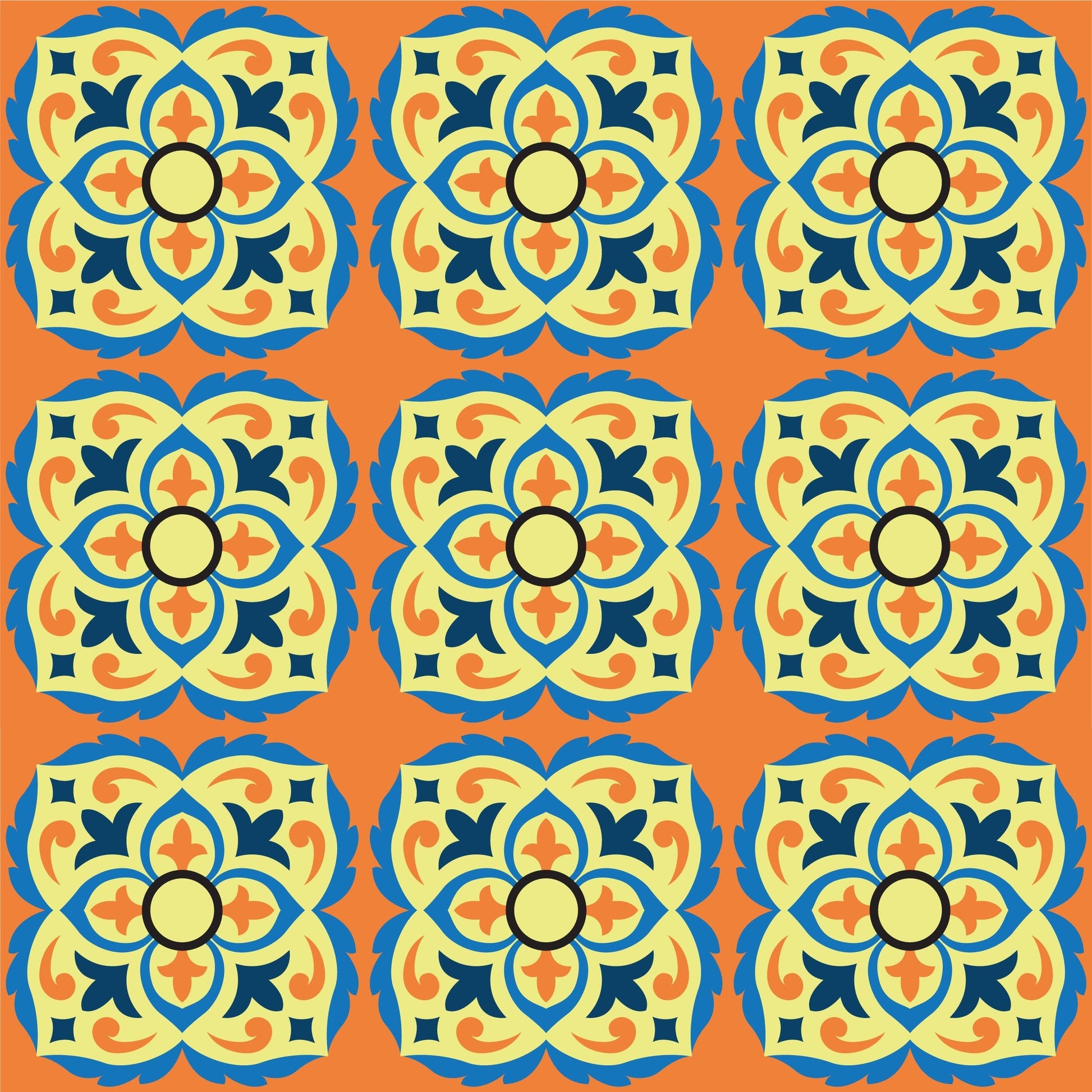 Orange Background Vintage Tile Wrap