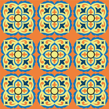 Orange Background Vintage Tile Wrap
