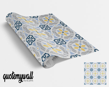 Black & Grey Dotted Vintage Tile Wrap Sticker
