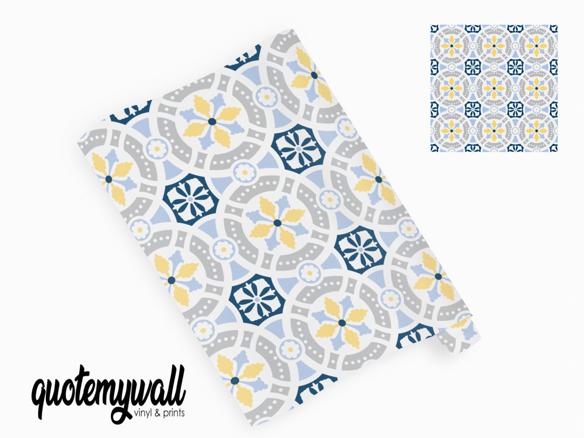 Black & Grey Dotted Vintage Tile Wrap Sticker