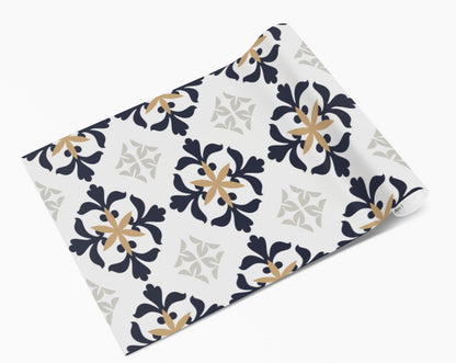 Black & Yellow Vintage Tile Wrap Sticker