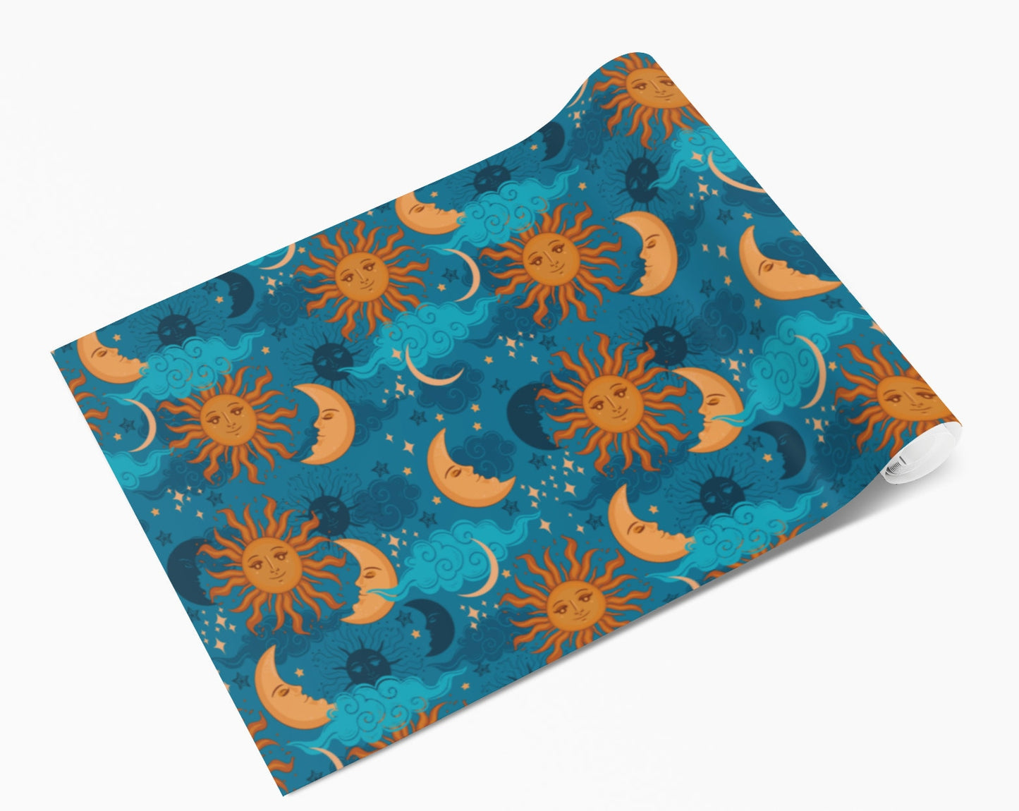 Blue Background Moon & Sun Vinyl Furniture Wrap