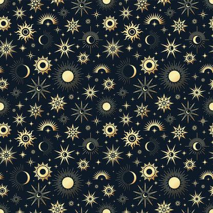 Gold Moon & Stars Space Vinyl Furniture Wrap