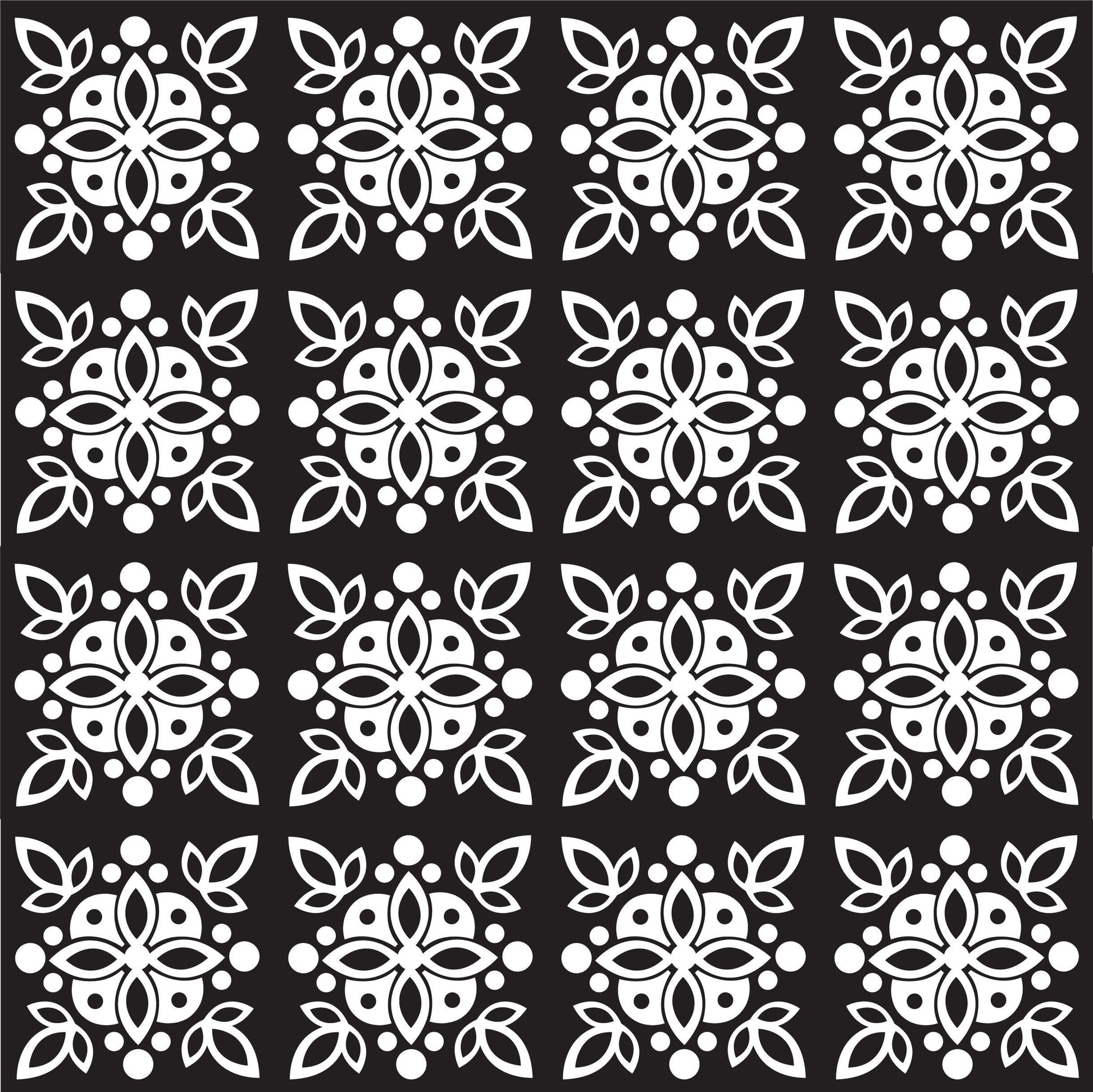 Black Vintage Pattern Tile Vinyl Sticker Wrap