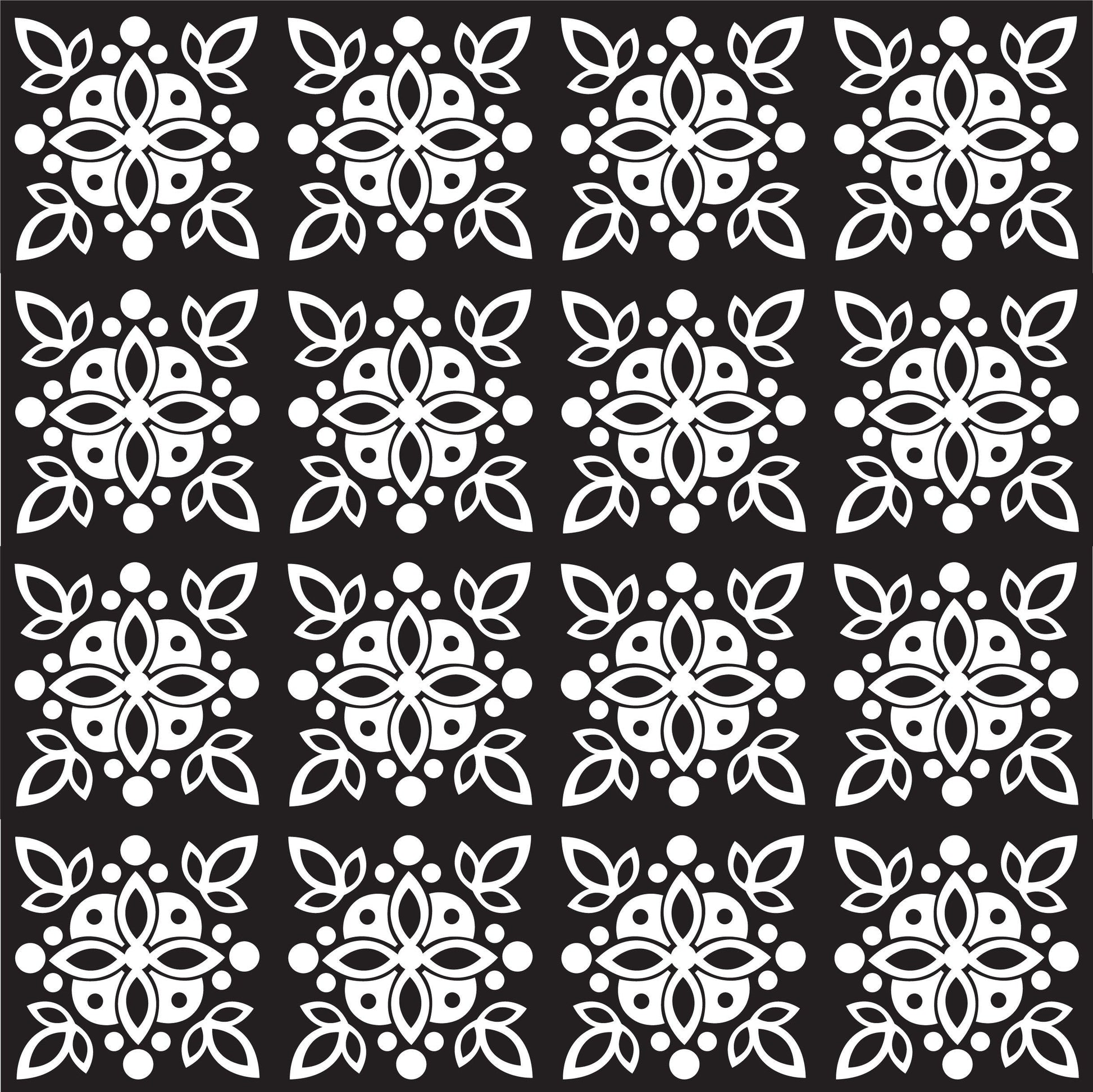 Black Vintage Pattern Tile Vinyl Sticker Wrap