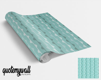 Mint Green  Squiggles Pattern Vinyl Wrap