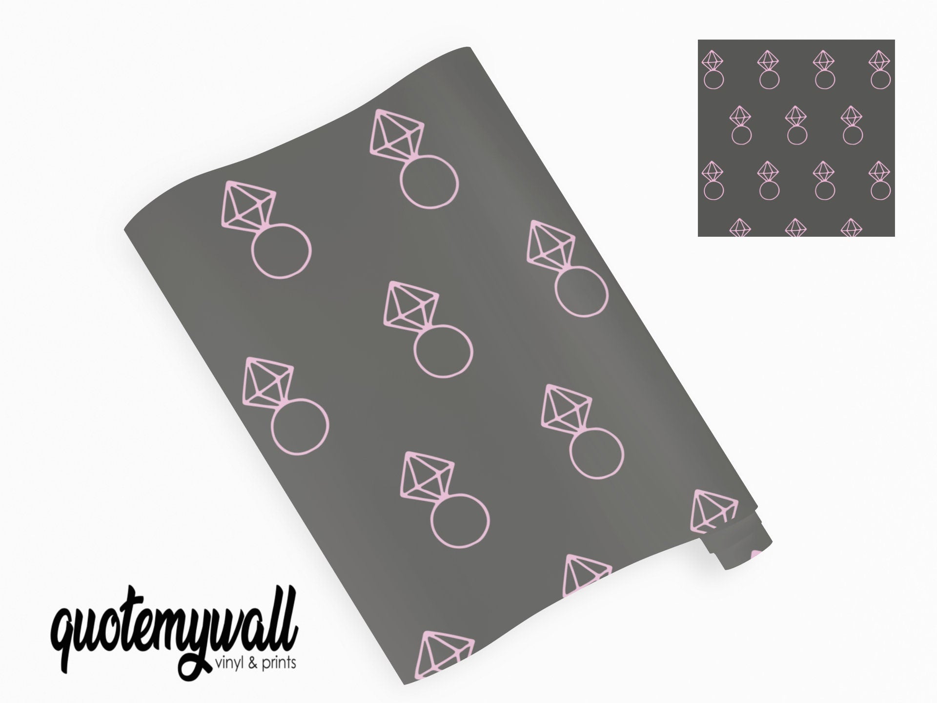 Grey Diamond Ring Geometric Vinyl Wrap