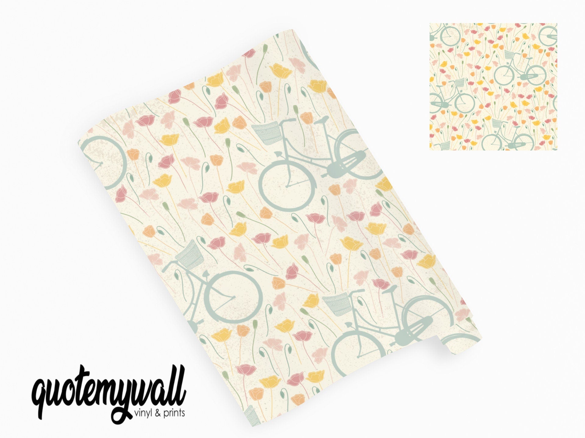 Flowers & Bikes Vinyl Sticker Wrap