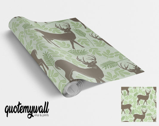 Deer & Leaf Pattern Vinyl Sticker Wrap