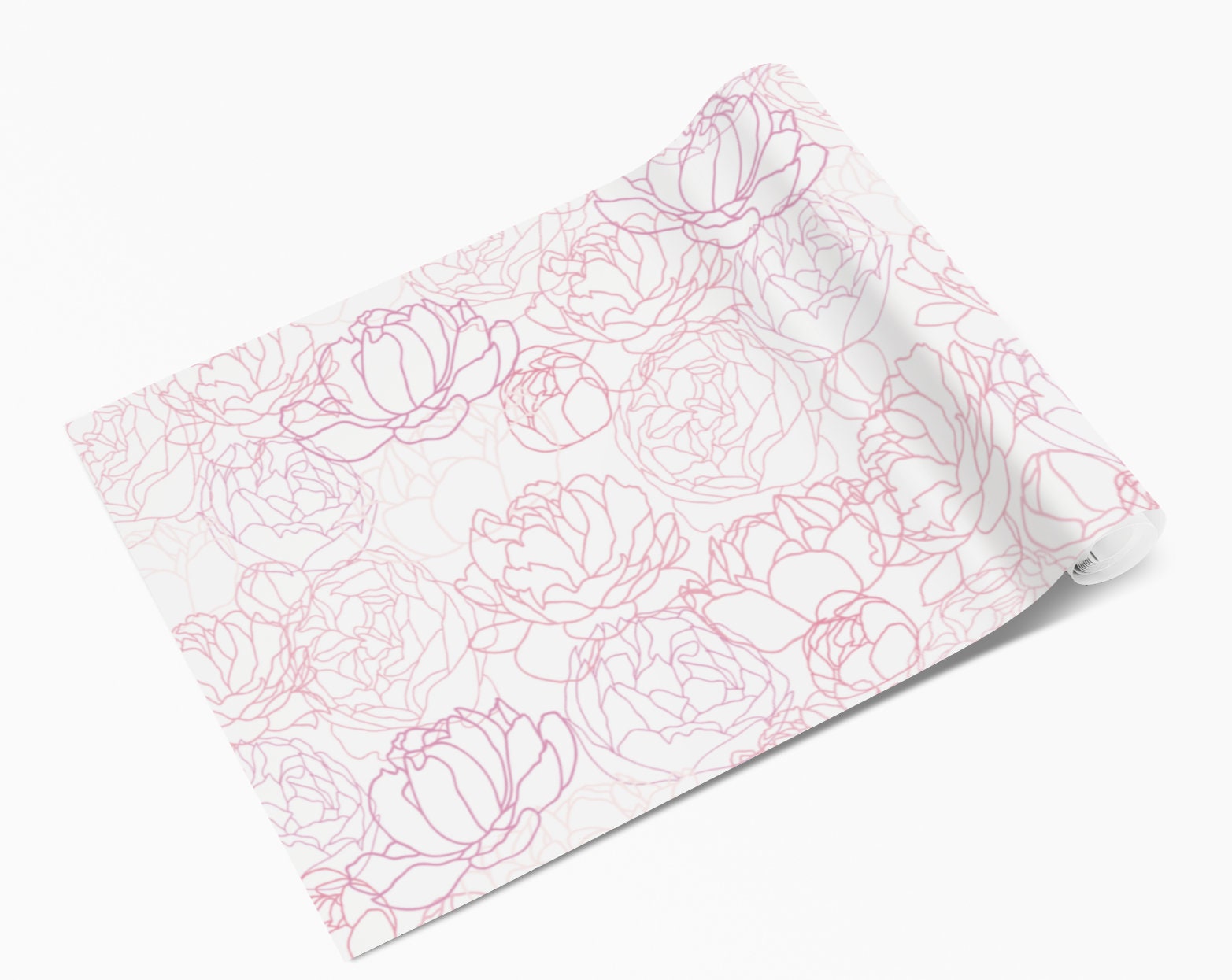 Peony Outline Floral Pattern Vinyl Sticker Wrap