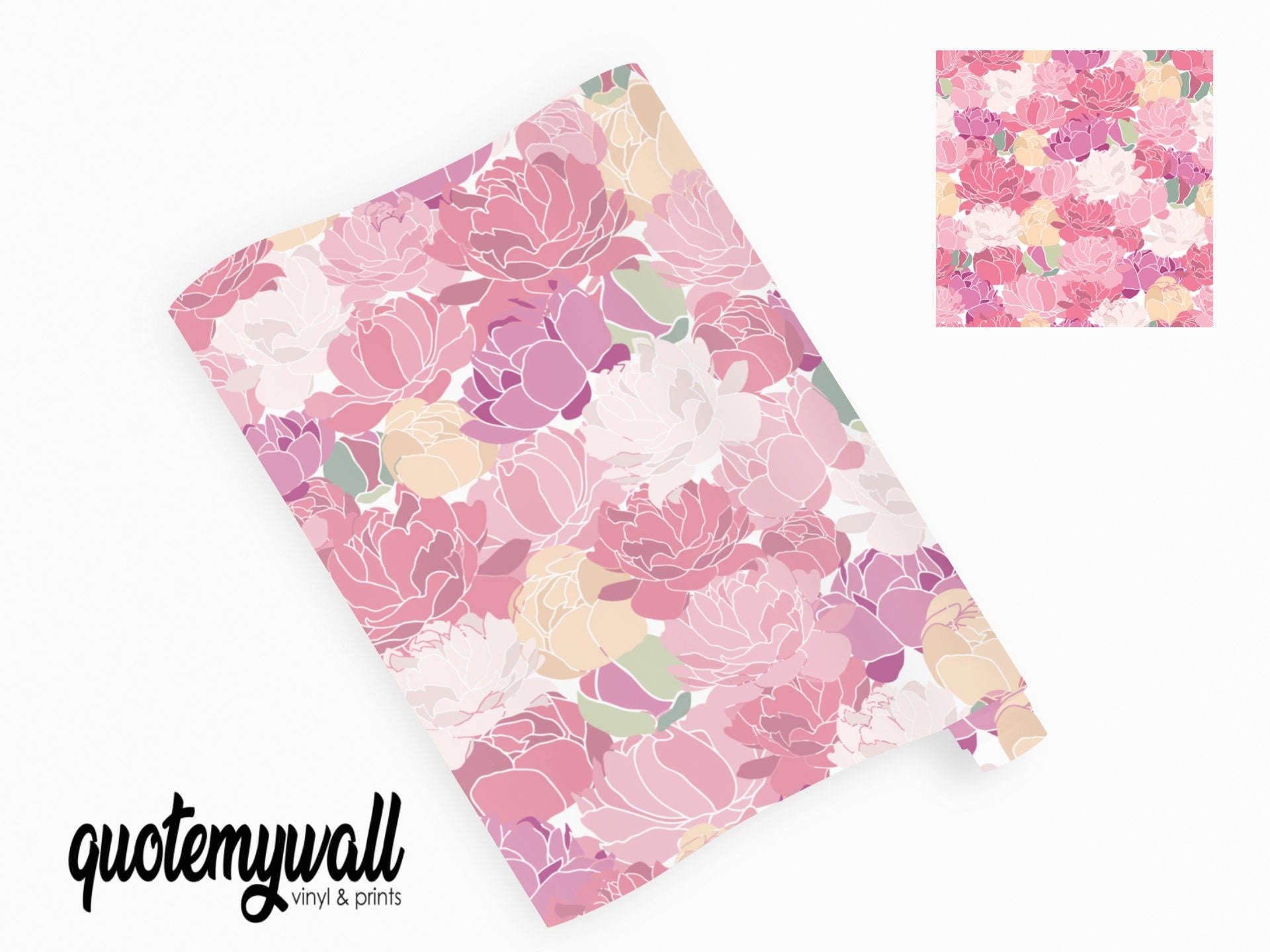 Peonies Pattern Floral Vinyl Sticker Wrap