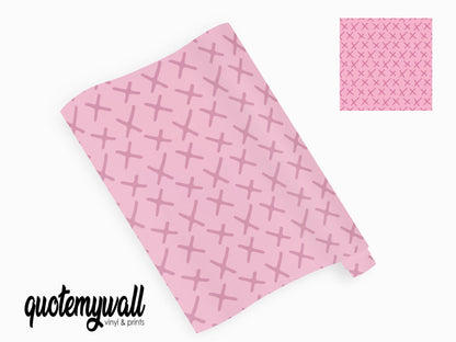 Pink Cross Pattern Vinyl Window/Furniture Wrap