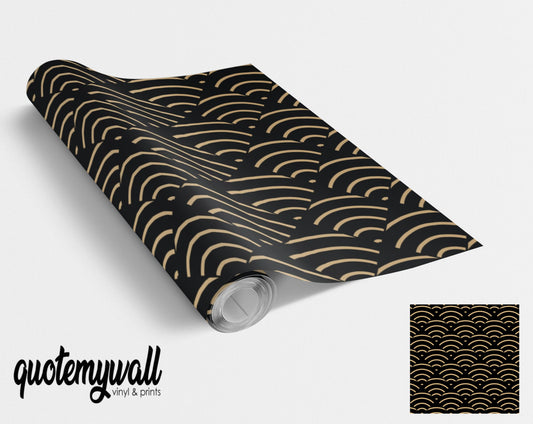 Gold Art Deco Abstract Pattern Vinyl Wrap