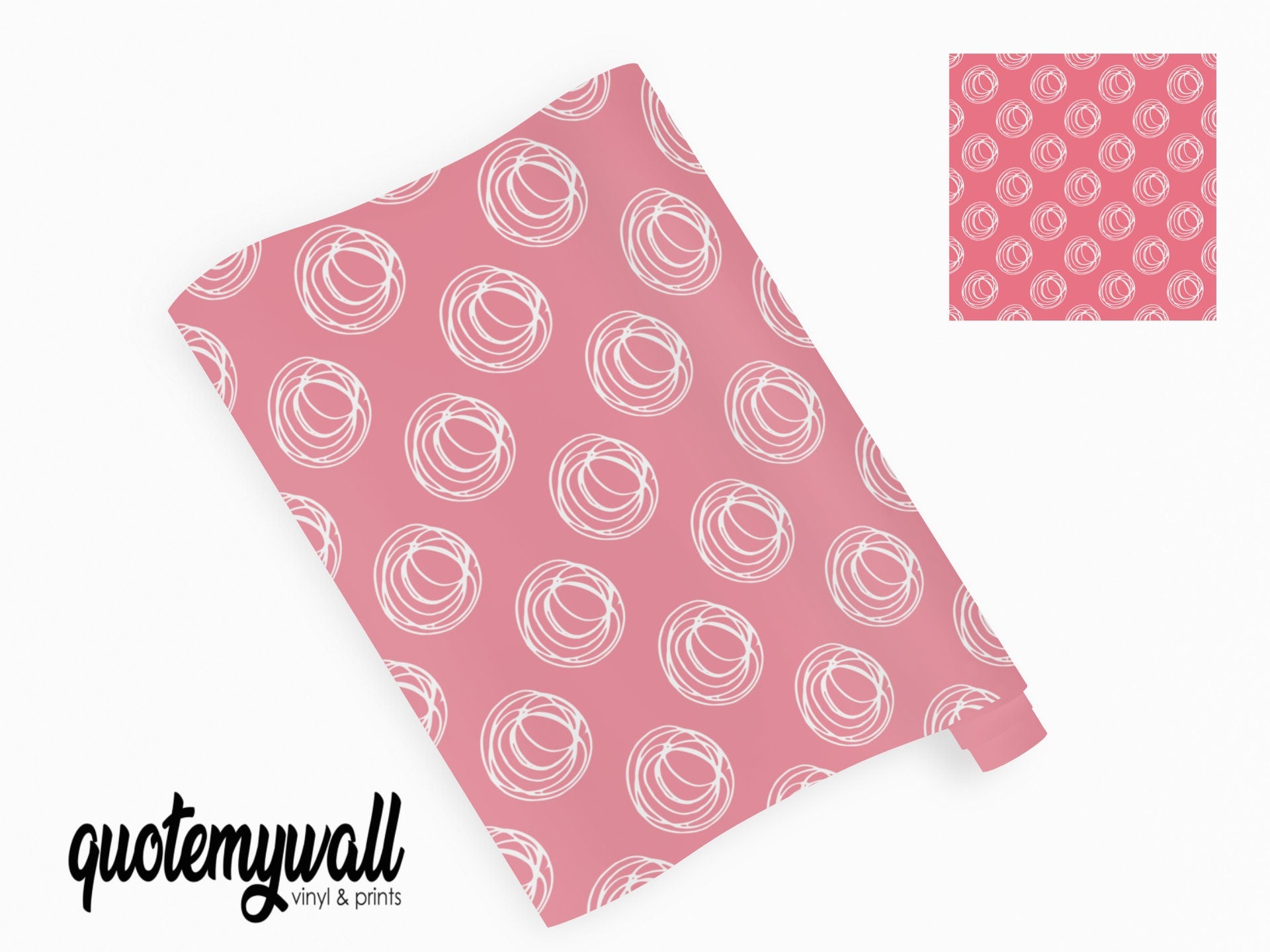 Salmon Squiggle Circles Vinyl Wrap