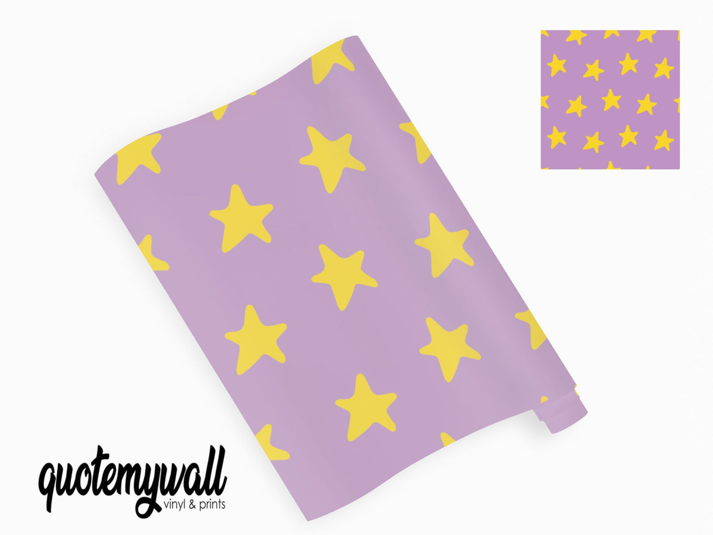 Purple & Yellow Stars Pattern Vinyl Wrap
