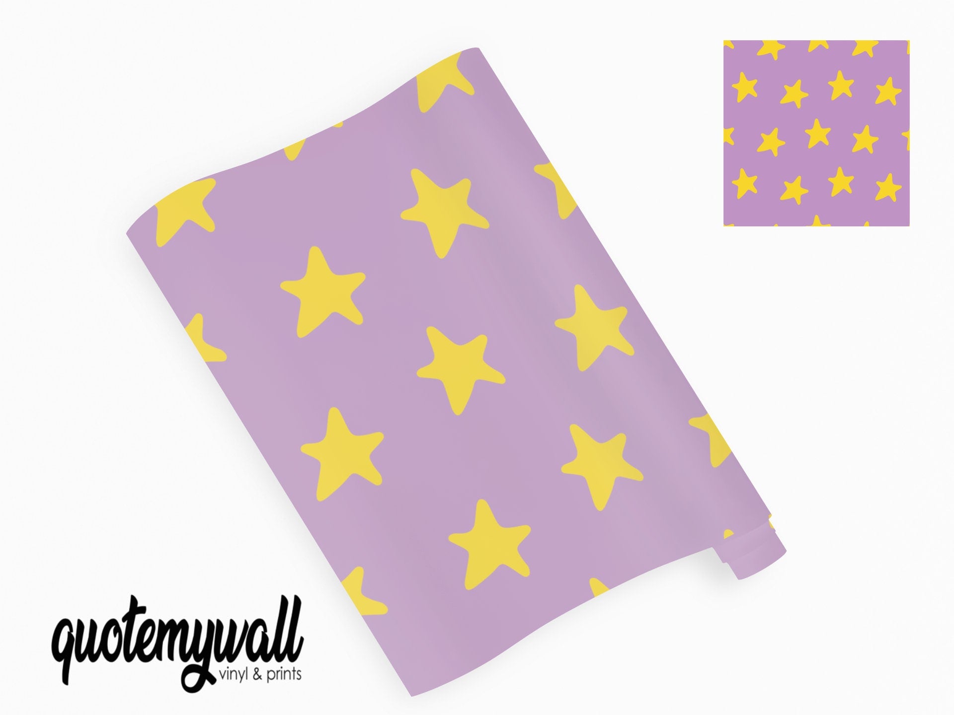 Purple & Yellow Stars Pattern Vinyl Wrap