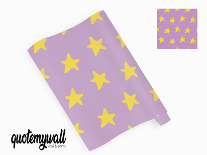 Purple & Yellow Stars Pattern Vinyl Wrap