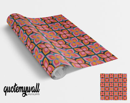 Geomteric Pattern Groovy Retro Vinyl Wrap