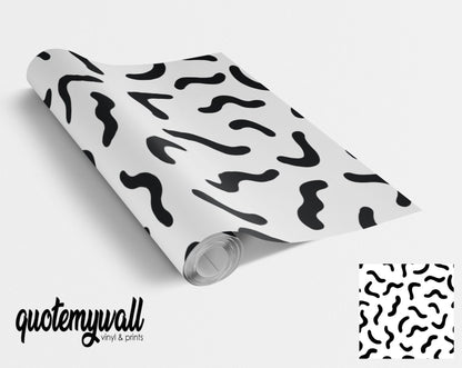 Black Squiggles Pattern Vinyl Wrap