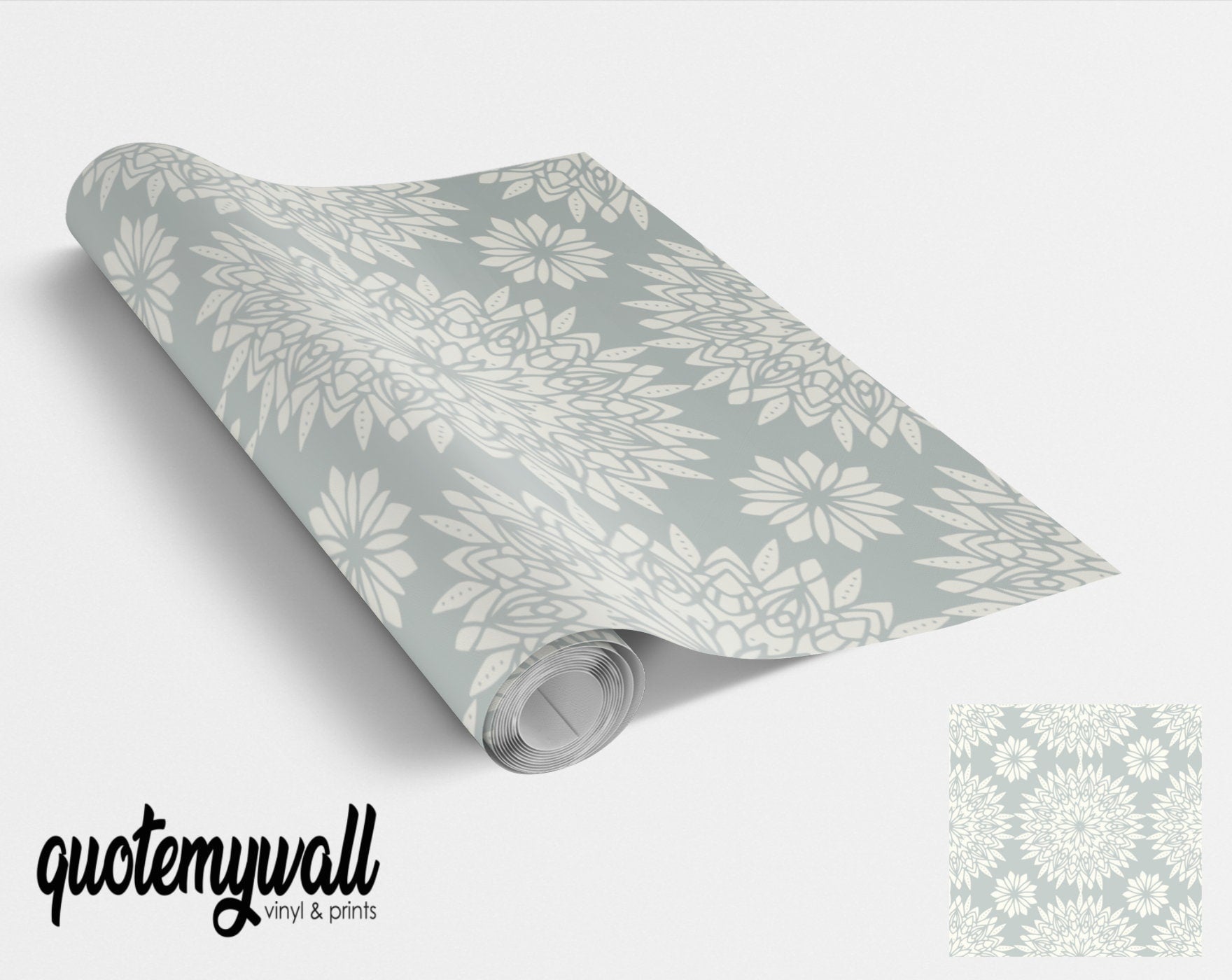 Fog Grey Mandala Geometric Vinyl Wrap