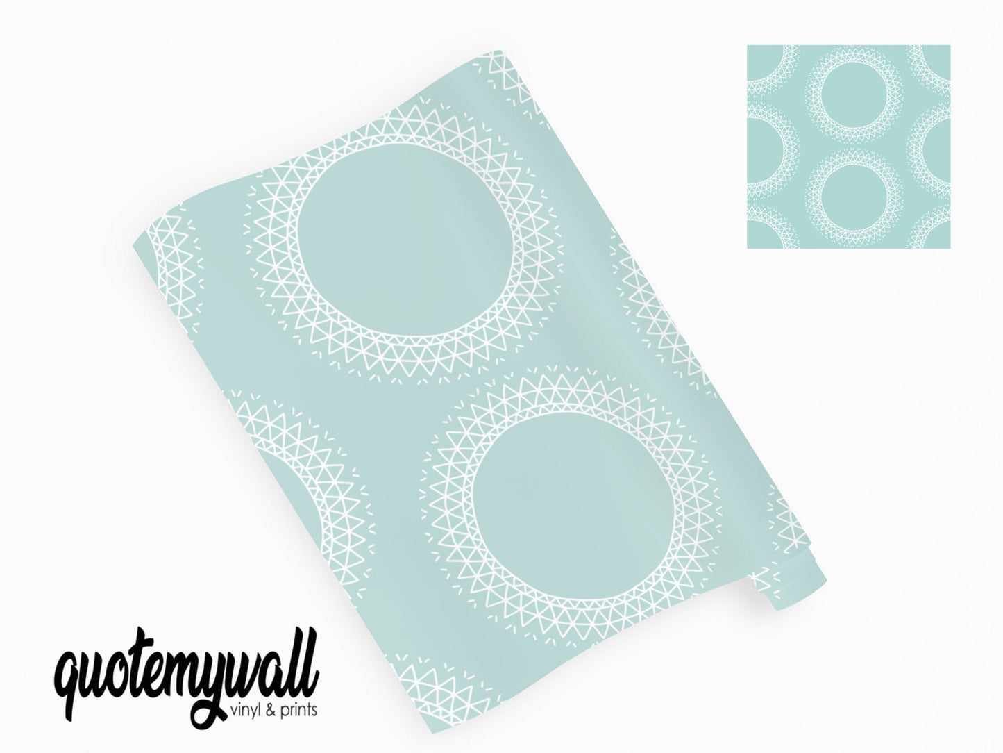 Mint Mandala Pattern Vinyl Furniture Wrap