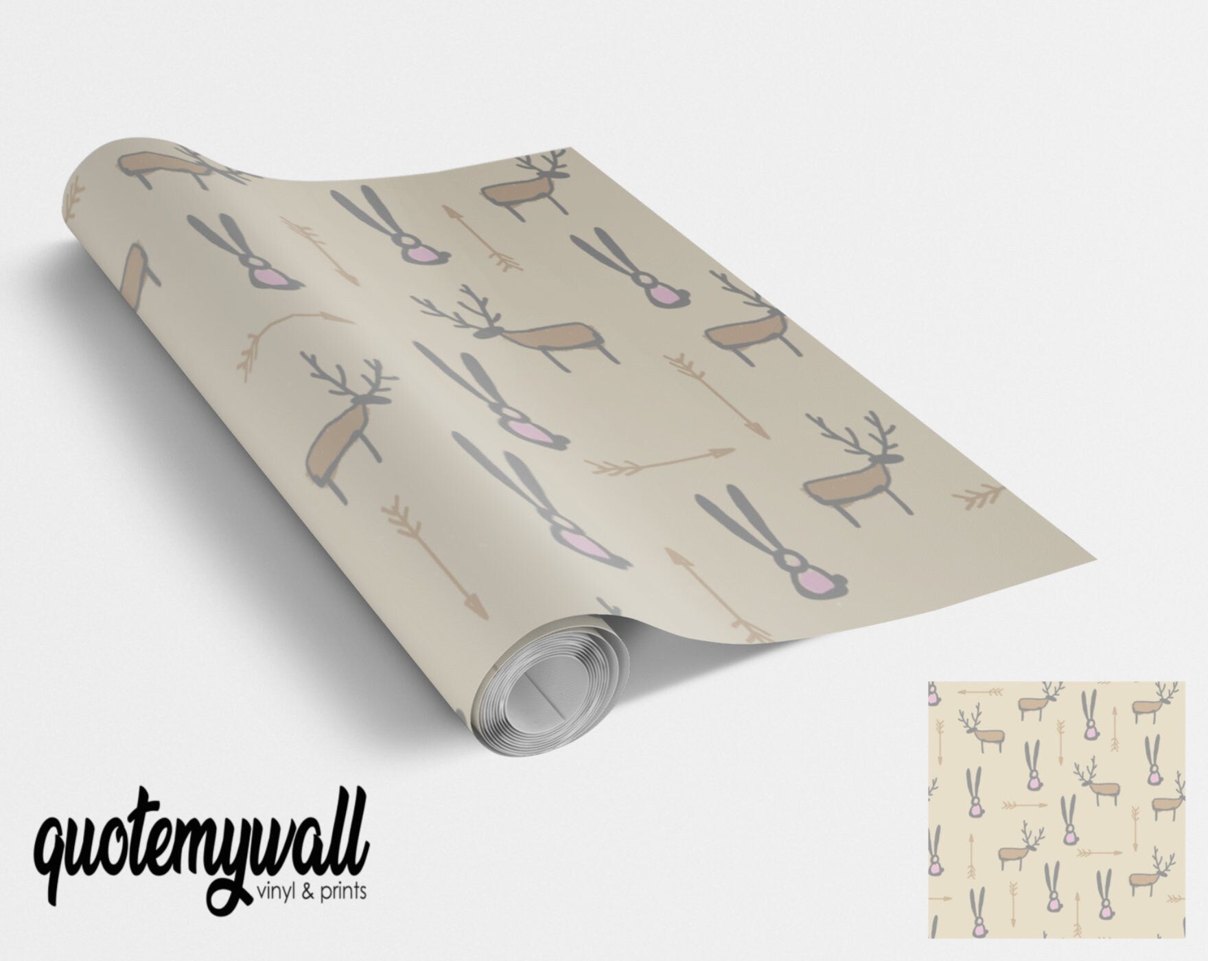 Deer, Bunny & Arrows Pattern Vinyl Wrap