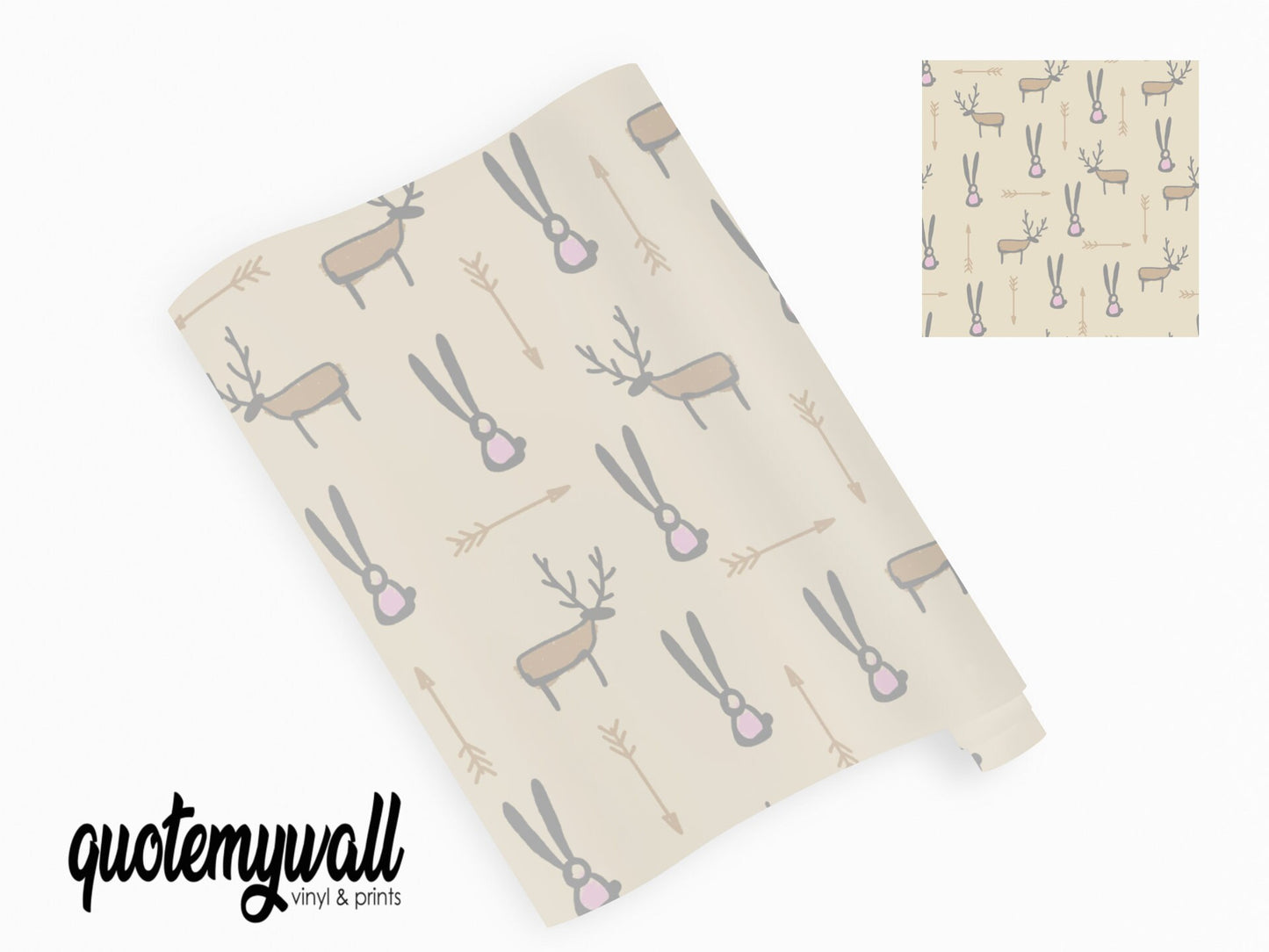 Deer, Bunny & Arrows Pattern Vinyl Wrap