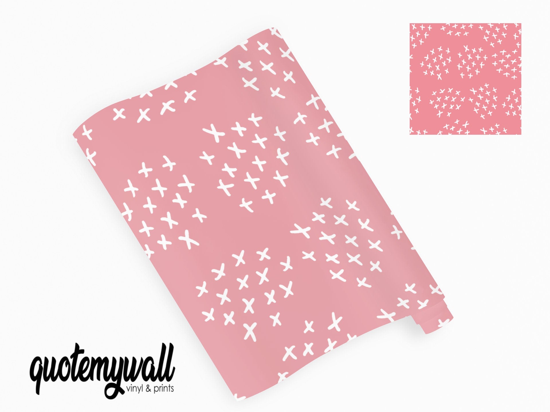 Salmon Pink Cross Pattern Vinyl Wrap