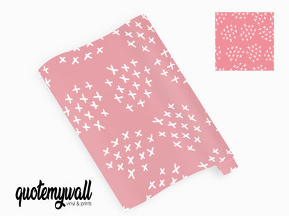 Salmon Pink Cross Pattern Vinyl Wrap