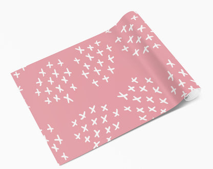 Salmon Pink Cross Pattern Vinyl Wrap