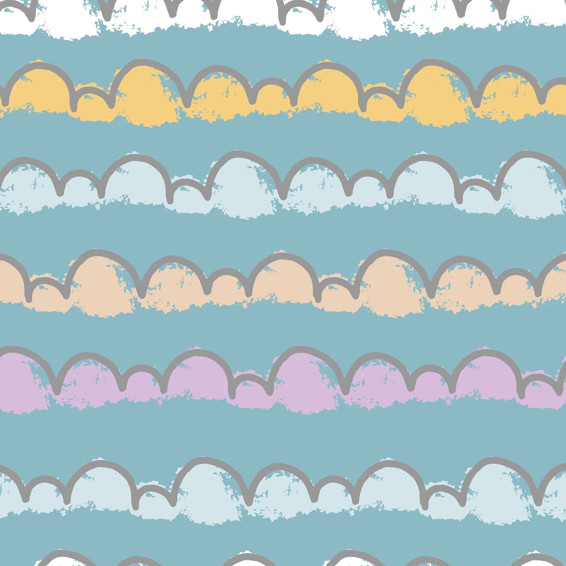 Pastel Hand Drawn Clouds Pattern Vinyl Wrap
