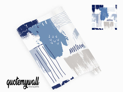 Blue Brush Stroke Pattern Vinyl Wrap