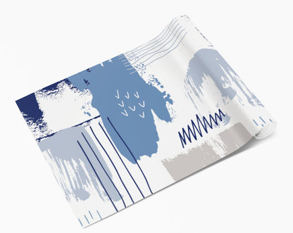 Blue Brush Stroke Pattern Vinyl Wrap