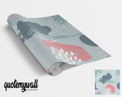 Grey Brush Stroke Abstract Pattern Vinyl Wrap