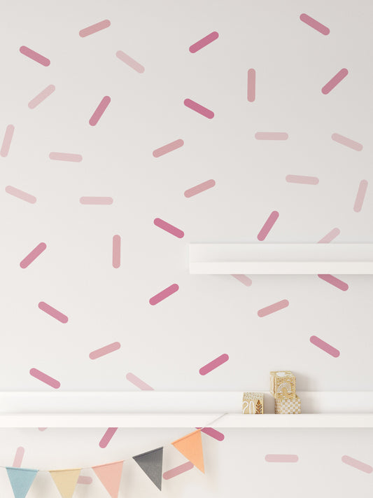 Pink Shades Sprinkle Wall Decal Stickers For Kids & Nursery Rooms