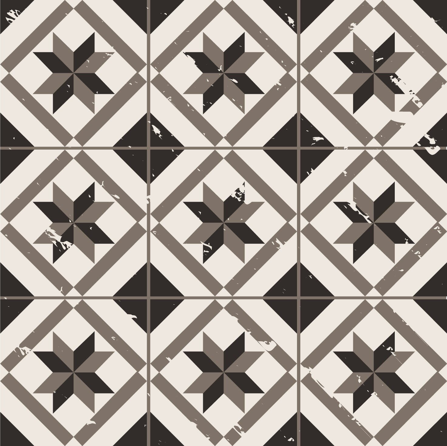 Vintage Geometric Pattern Wall/Furniture Vinyl Wrap