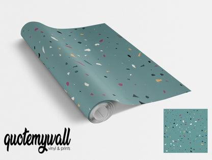 Aqua Green Terrazzo Pattern Vinyl Wrap