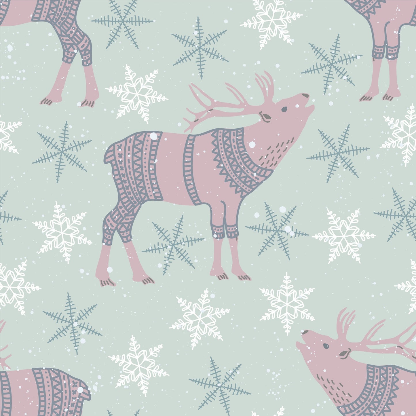 Reindeer & Snowflakes Vinyl Sticker Wrap