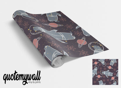 Penguins In Space Funny Animal Vinyl Sticker Wrap