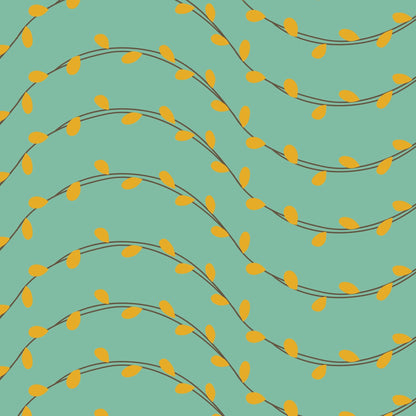 Yellow Leaves Vine Pattern Floral Furniture Vinyl Wrap
