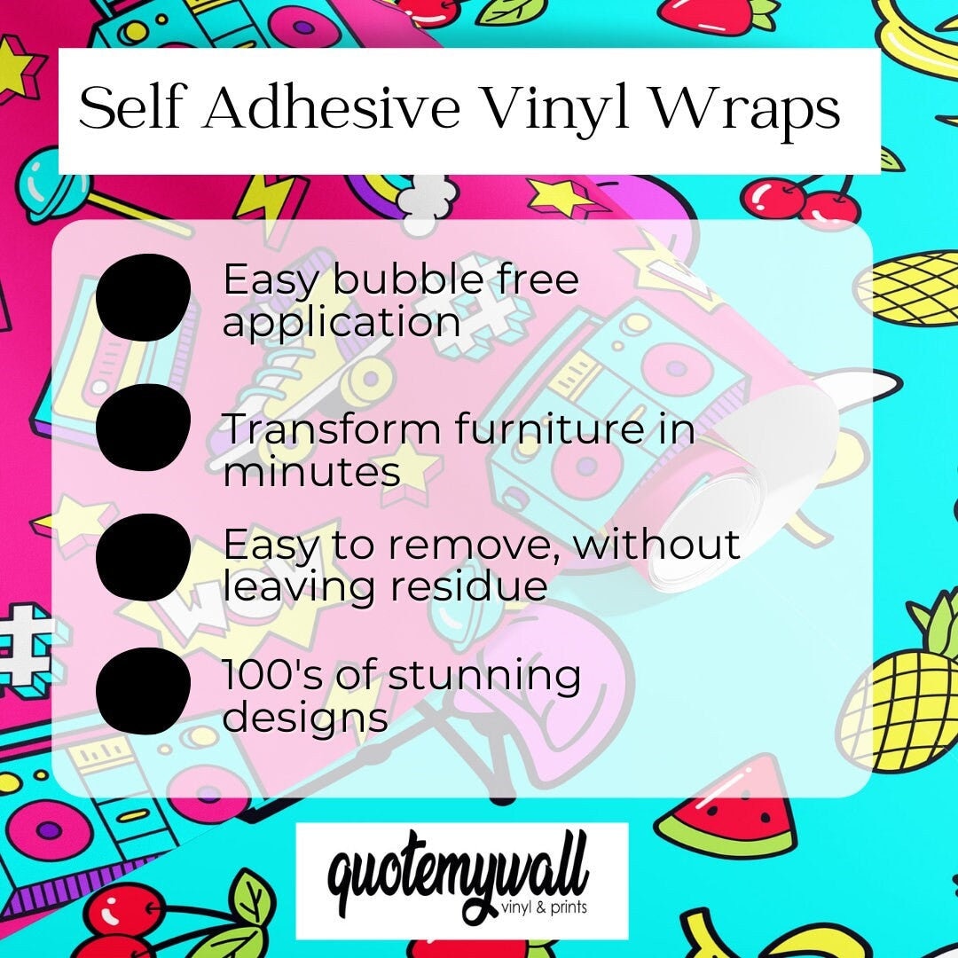 Doodle Floral Furniture/Window Vinyl Wrap