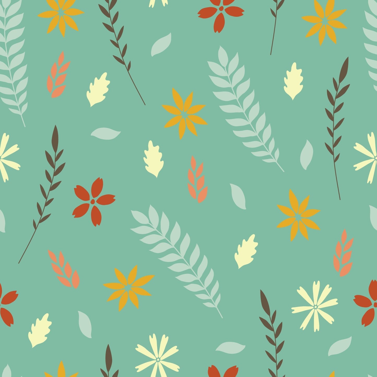Leaf Pattern Floral Furniture/Window Vinyl Wrap
