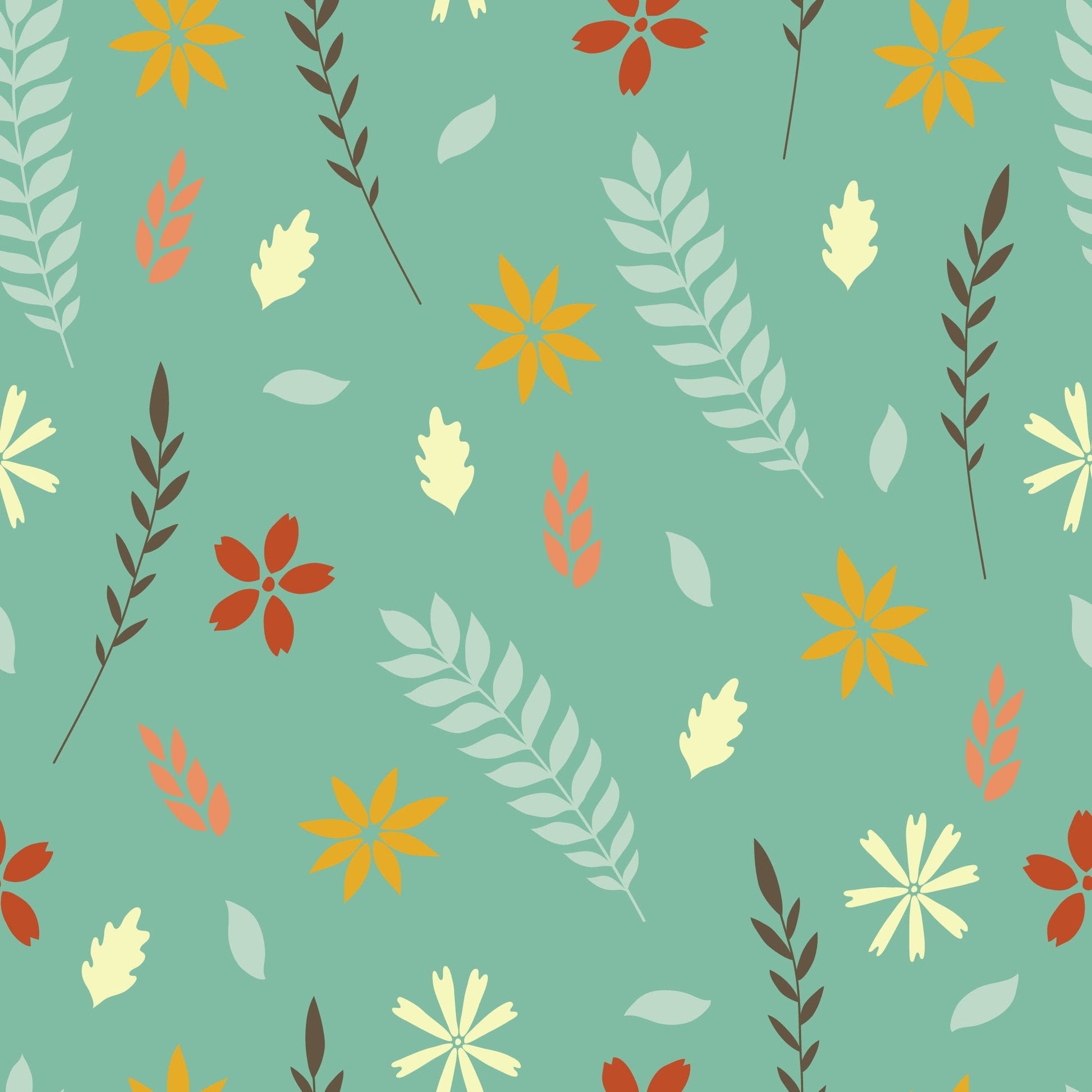 Leaf Pattern Floral Furniture/Window Vinyl Wrap