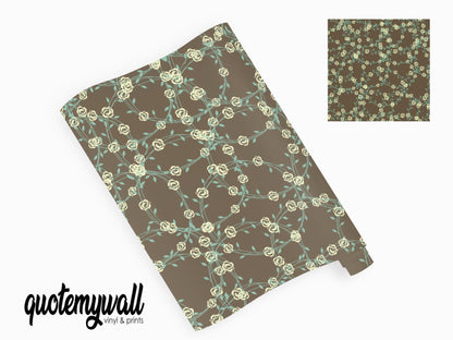 Dark Green Vine Floral Furniture/Window Vinyl Wrap