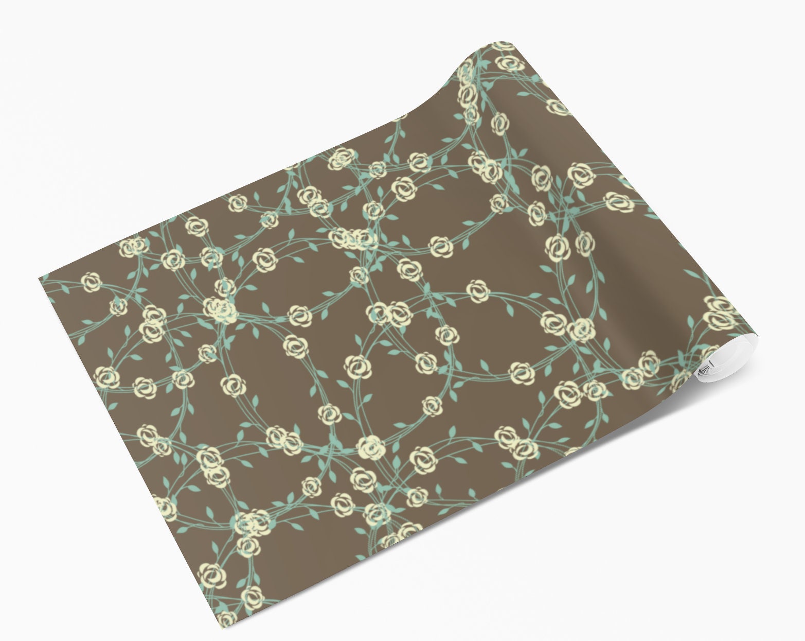 Dark Green Vine Floral Furniture/Window Vinyl Wrap