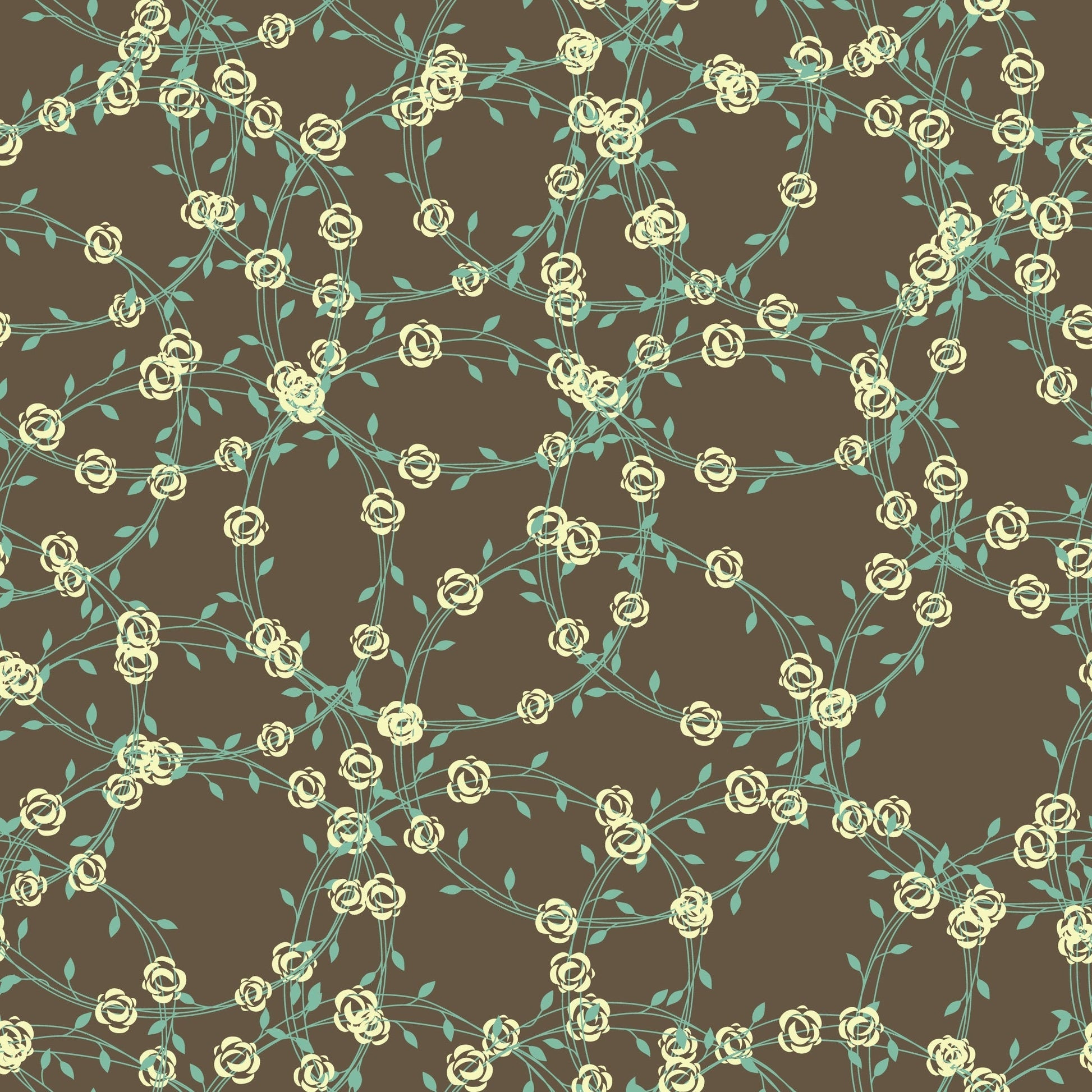 Dark Green Vine Floral Furniture/Window Vinyl Wrap