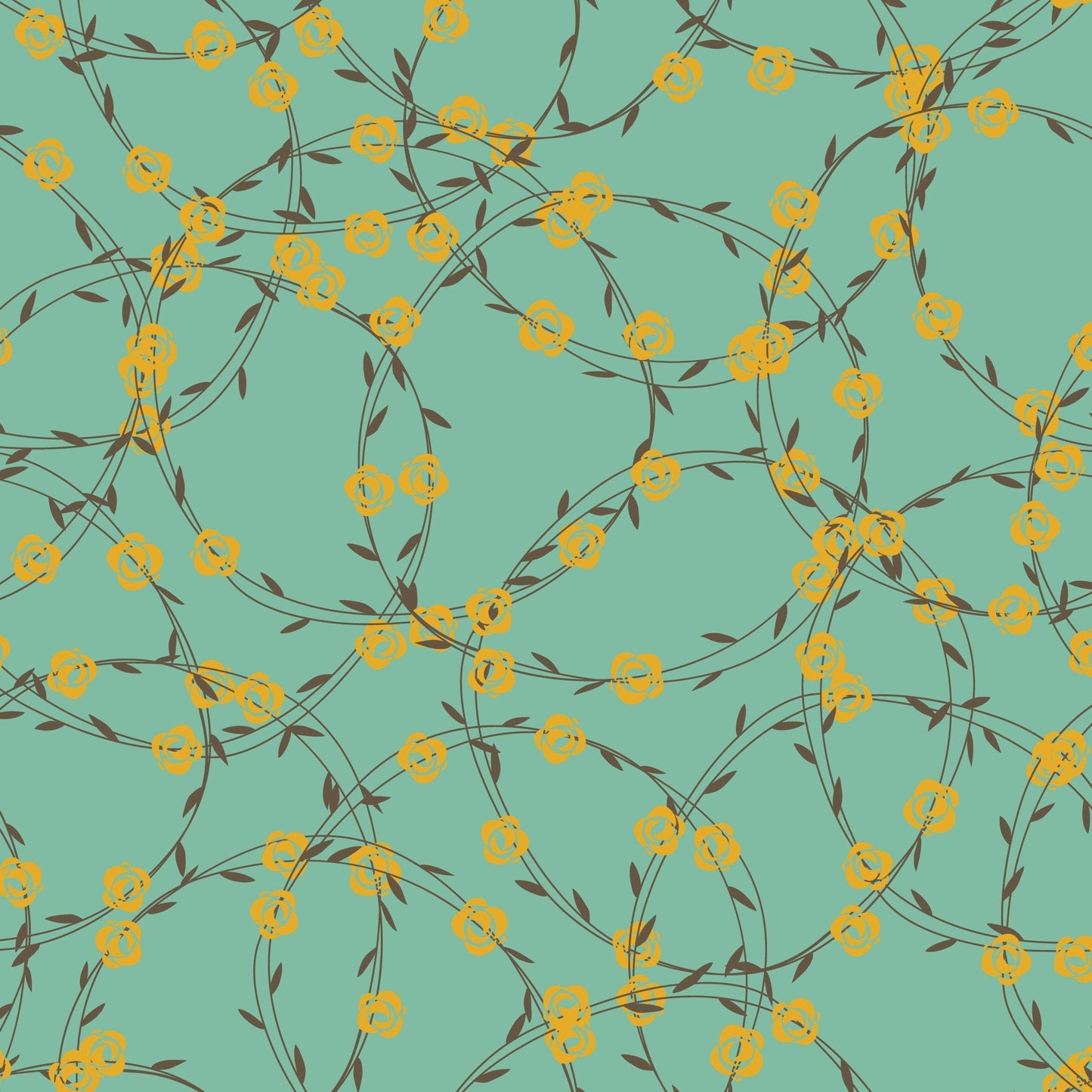 Green & Yellow Vine Floral Furniture/Window Vinyl Wrap