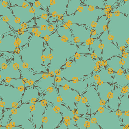 Green & Yellow Vine Floral Furniture/Window Vinyl Wrap